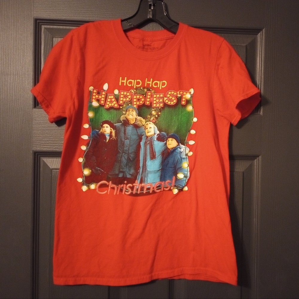 Clark Griswold family Christmas Vacation holiday tee shirt festive party wear S